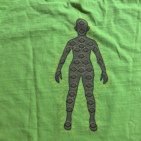 Everybody.World green long sleeve tee ‘S’ eye covered man graphic - Picture 3 of 8
